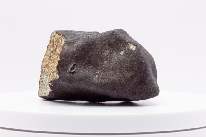 Das 175 Gramm schwere Meteoritenstück, das in Fontaine le Dun gefunden wurde. Foto: Bil Bungay/Muséum National D’histoire Naturelle/dpa
