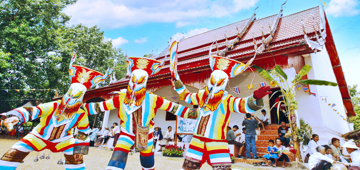 Geisterfest Phi Ta Khon. Foto: epa/Narong Sangnak