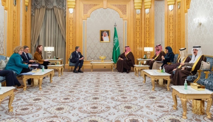 US-Außenminister Antony Blinken besucht Saudi-Arabien. Foto: epa/Bandar Aljaloud Handout