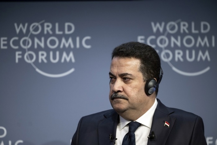 Mohammed Shia Al Sudani, irakischer Premierminister, nimmt an einer Podiumsdiskussion während des 54. Jahrestreffens des Weltwirtschaftsforums (WEF) in Davos teil. Foto: epa/Gian Ehrenzeller