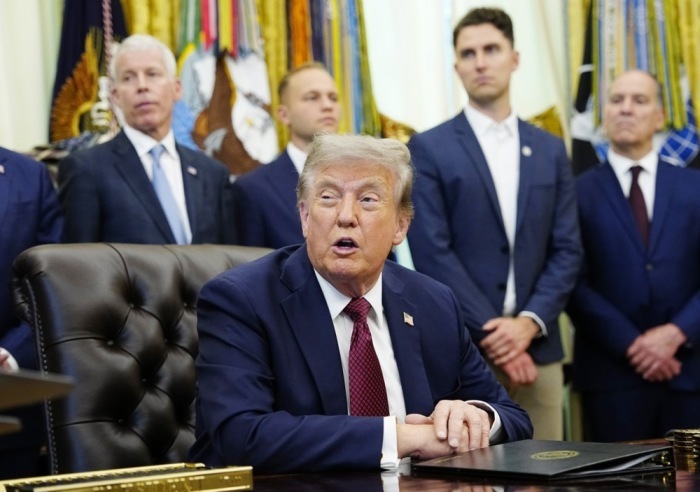US-Präsident Donald Trump kündigt im Weißen Haus Maßnahmen zur Förderung von Innovationen im Nuklearbereich an. Foto: EPA/Bonnie Cash