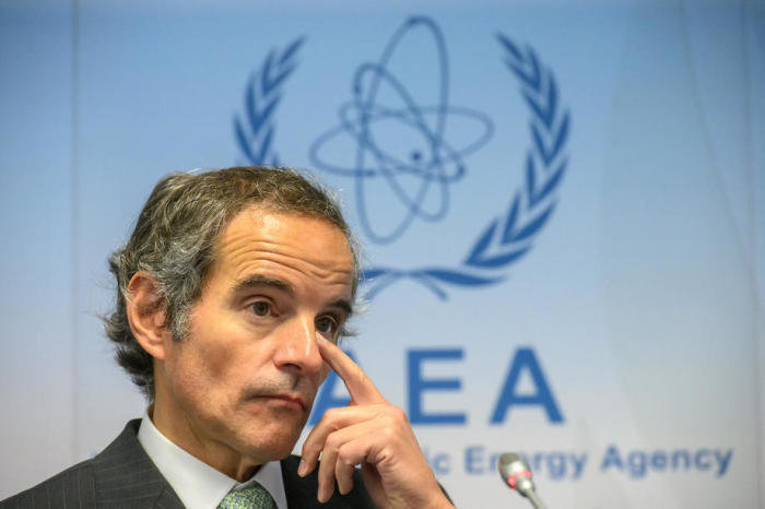 Der Generaldirektor der Internationalen Atomenergie-Organisation (IAEO) Rafael Mariano Grossi nimmt an einer Pressekonferenz während einer Sitzung des Gouverneursrates der IAEO teil. Foto: epa/Christian Bruna