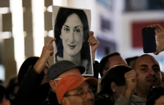 Das Parlament von Malta im Zusammenhang mit dem Mord an der verstorbenen Journalistin Daphne Caruana Galizia in Valletta. Foto: epa/Domenic Aquilina