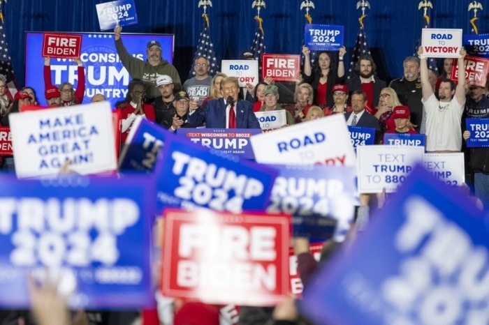 Kundgebung des ehemaligen US-Präsidenten Donald Trump in Green Bay, Wisconsin. Foto: epa/Andy Manis