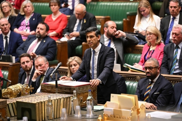 Das britische Parlament zeigt den britischen Premierminister Rishi Sunak. Foto: epa/Uk Parlament/jessica Taylor Handout
