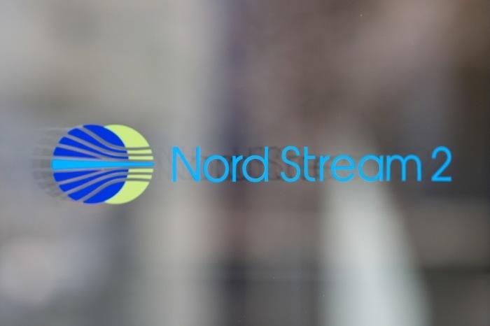 Das Logo von Nord Stream 2 in Zug. Foto: epa/Philipp Schmidli