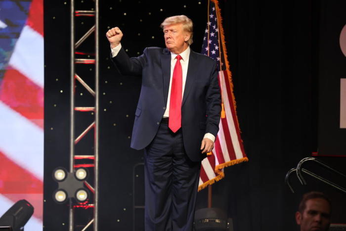 Präsident Donald Trump spricht bei einer Veranstaltung der American Freedom Tour. Foto: epa/Adam Davis