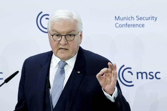 Frank-Walter Steinmeier, Tysklands president, i München. Foto: epa/Ronald Wittek