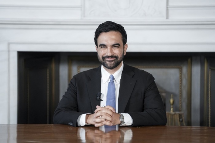 Zohran Mamdani hält im New Yorker Rathaus eine Rede zum 250. Jahrestag der Unabhängigkeitserklärung der USA. Foto: EPA/Anna Connors/pool