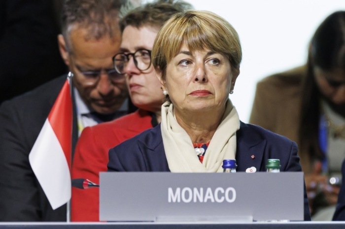 Isabelle Berro-Amadei nimmt an der Eröffnungssitzung des Ukraine-Friedensgipfels im schweizerischen Stansstad teil. Foto: epa/Michael Buholzer