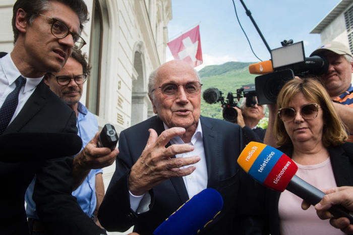 Joseph Blatter-Prozess vor dem Schweizerischen Bundesstrafgericht in Bellinzona. Foto: epa/Alessandro Crinari