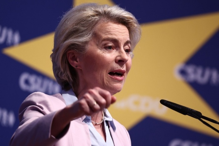 Präsidentin der Europäischen Kommission Ursula von der Leyen in München, Deutschland. Foto: epa/Anna Szilagyi
