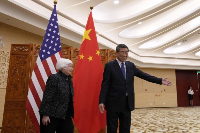 US Finanzministerin Janet Yellen besucht China. Foto: epa/Andy Wong