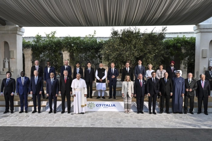 Treffen der G7-Staats- und Regierungschefs zum 50. Gipfel in Borgo Egnazia. Foto: epa/Ciro Fusco