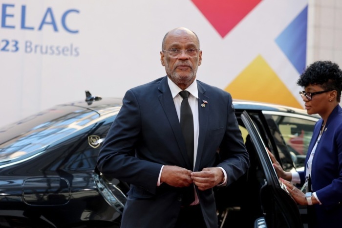 Ariel Henry, Premierminister von Haiti, in Brüssel. Foto: epa/Julien Warnand
