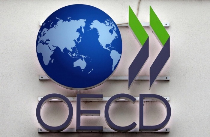 Logo der OECD. Foto: epa/Felipe Trueba