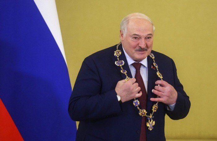 Weißrusslands Präsident Alexander Lukaschenko in Moskau. Foto: epa/Sergei Ilnitsky
