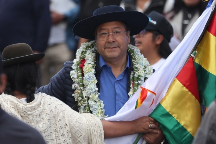 Der Präsident Boliviens Luis Arce in El Alto. Foto: epa/Luis Gandarillas
