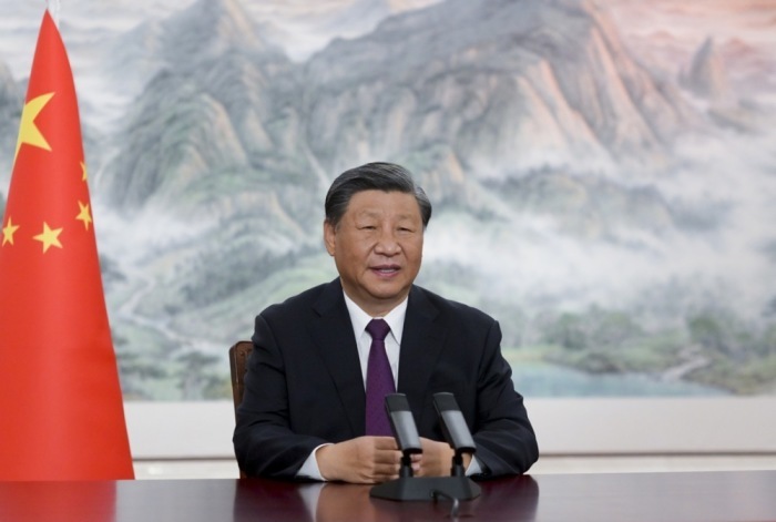 Der Chinesische Präsident Xi Jinping spricht auf dem Global Trade in Services Summit of the 2023. Foto: epa/Xinhua