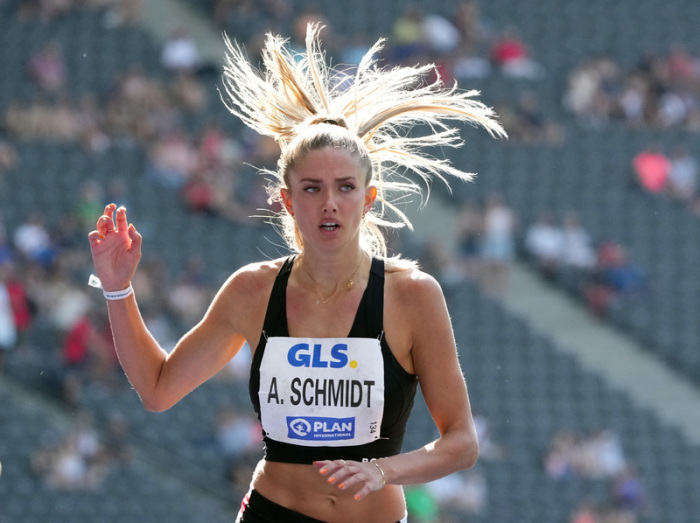 Deutsche Meisterschaft, Entscheidungen. 400 Meter Frauen. Alica Schmidt wird Dritte des Wettkampfes. Foto: Soeren Stache/dpa