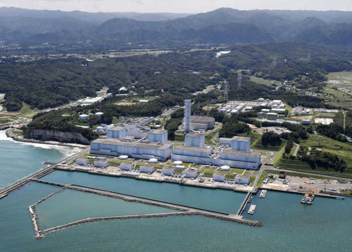 Das Atomkraftwerk Fukushima Daini ist aus der Luft zu sehen. Die Anlage wurde beim Erdbeben und Tsunami 2011 schwer beschädigt. Foto: Kyodo/dpa