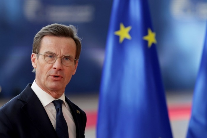 Der schwedische Ministerpräsident Ulf Kristersson. Foto: epa/Olivier Matthys