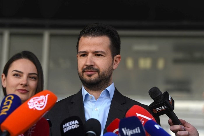 Der Präsidentschaftskandidat von Montenegro, Jakov Milatovic, in Podgorica. Foto: epa/Boris Pejovic