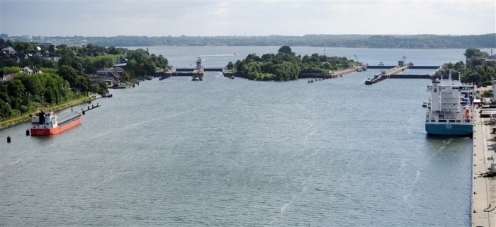Die Schleuse am Nord-Ostsee-Kanal in Kiel-Holtenau ist leer. Archivfoto: epa/ANGELIKA WARMUTH