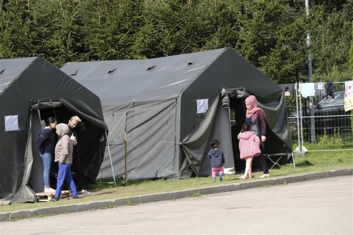 Zuwanderer in einem Zeltlager nahe der litauisch-weißrussischen Grenze bei Medininkai. Archivfoto: epa/VALDA KALNINA