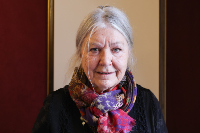 Helga Schubert bei der Verleihung des Kulturpreises Mecklenburg-Vorpommern im Schweriner Schloss. Foto: dpa/Ulrich Perrey