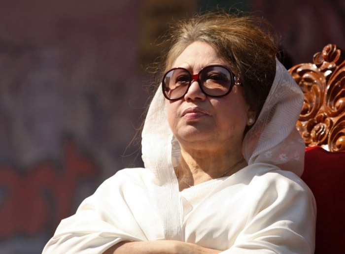 Khaleda Zia, Bangladeschs erste Premierministerin und langjährige Oppositionsführerin, bei einer Kundgebung in Dhaka. Archivfoto: epa/Abir Abdullah