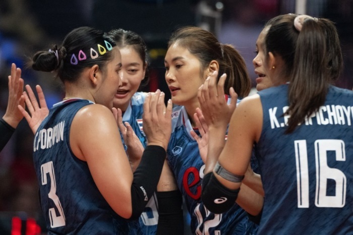 Thailands Volleyballerinnen treffen in der Nations League 2026 unter anderem auf die USA, Brasilien, Japan und China. Archivbild: epa/Grzegorz Michalowski
