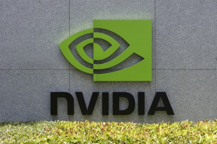 Das Nvidia-Logo am Firmensitz in Taipeh vor der Vorlage der Quartalszahlen. Foto: EPA/Ritchie B. Tongo