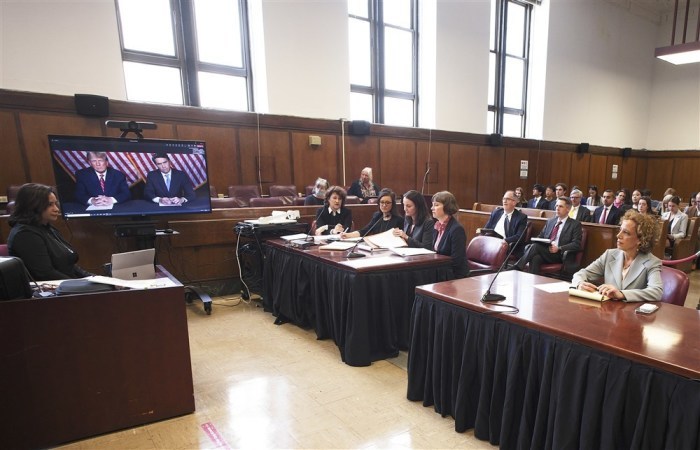Anhörung des ehemaligen US-Präsidenten Donald J. Trump vor Gericht. Foto: epa/Curtis Means