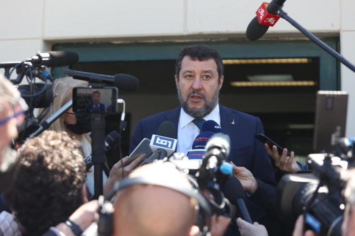Matteo Salvini, Parteichef der italienischen Lega Nord, in Palermo. Foto: epa/Igor Petyx