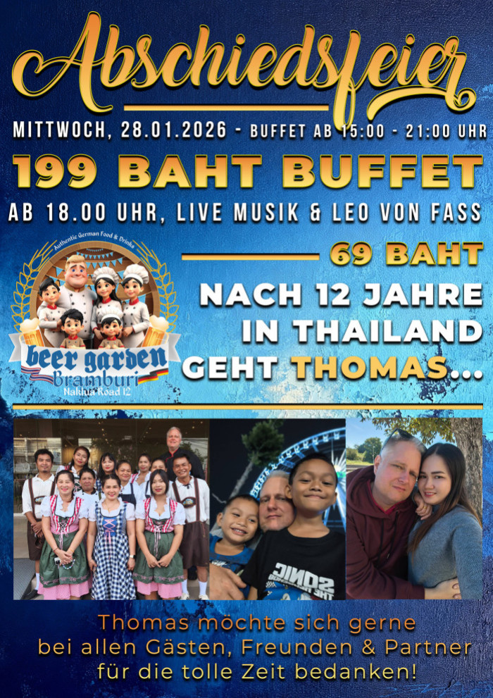 Thomas‘ Abschied im Beergarden Bramburi