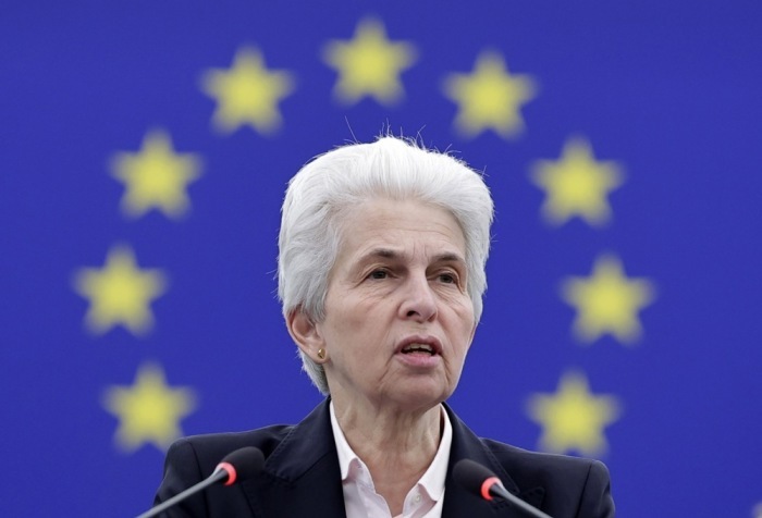 Maria-Agnes Strack-Zimmermann in Straßburg. Foto: epa/Ronald Wittek