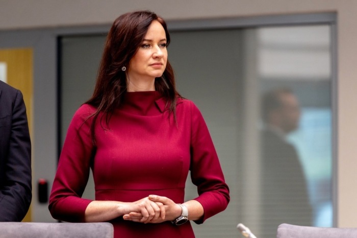 Premierministerin Inga Ruginiene während einer Parlamentssitzung in Vilnius. Foto: epa/Laima Penek
