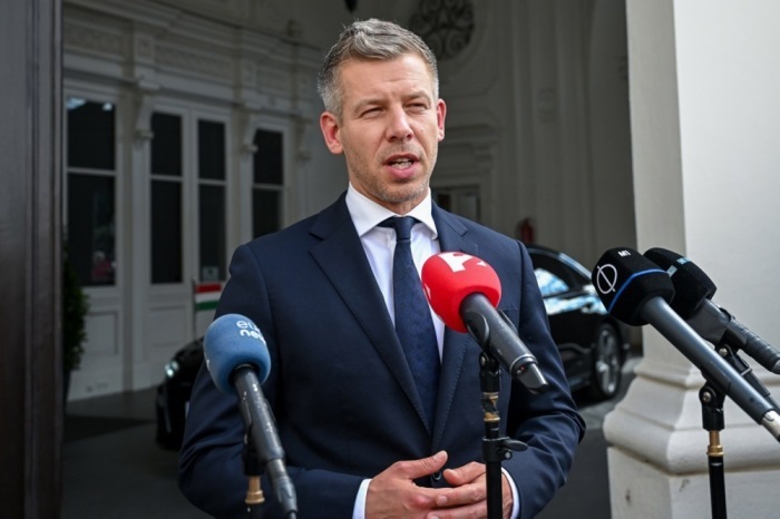 Ungarns Ministerpräsident Peter Magyar äußert sich nach einem Treffen mit Österreichs Präsident Alexander Van der Bellen in Wien. Foto: Tibor Illyes/epa/dpa