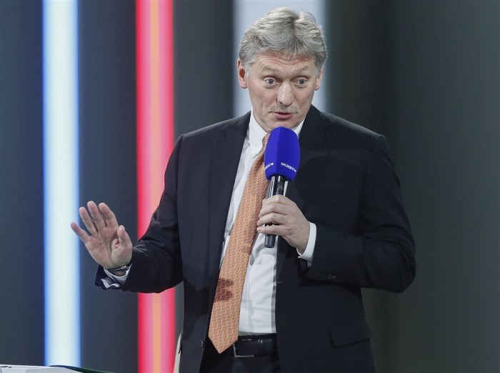 Der Sprecher des Kremls, Dmitri Peskow, in Moskau. Foto: epa/Yuri Kochetkov