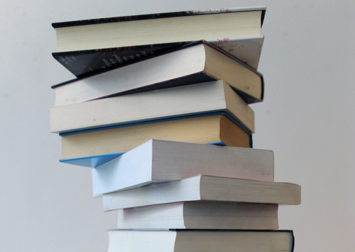 Verschiedene Bücher liegen auf einem Stapel. (zu dpa: «Wer geht ins Rennen um den Deutschen Buchpreis?») Foto: Jens Kalaene/dpa-zentralbild/dpa