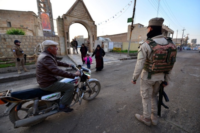 Die Sicherheit in der Nähe von Mosul. Foto: epa/Murtaja Lateef