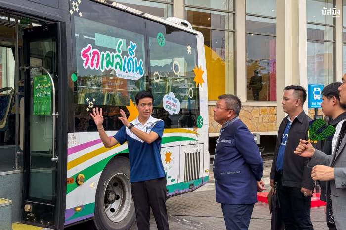 Die Ausstellung vermittelt am Beispiel des Khon Kaen City Bus moderne Konzepte für einen vernetzten und digitalen öffentlichen Nahverkehr. Foto: Khon Kaen City Bus