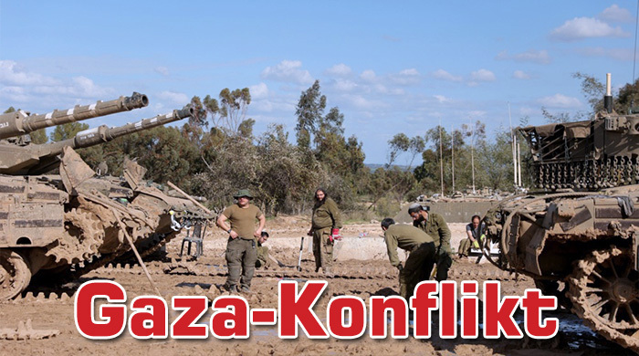 Israelische Soldaten bereiten einen Panzer in der Nähe der Grenze zum Gazastreifen im Süden Israels vor. Foto: EPA-EFE/Abir Sultan