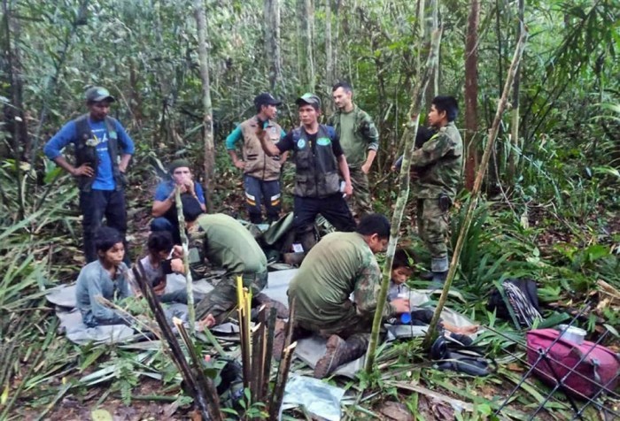 Vier Kinder, die vor 40 Tagen bei einem Flugzeugabsturz in Kolumbien verschollen waren, wurden lebend gefunden. Foto: epa/MilitÄrische Kraftwerke Kolumbien