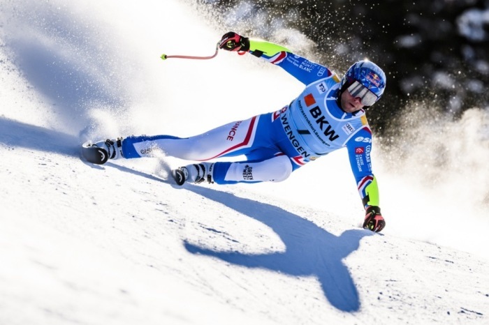 Der französische Skirennfahrer Alexis Pinturault in Aktion beim Super-G der Herren beim FIS Ski Alpin Weltcup in Wengen. Foto: epa/Jean-christophe Bott