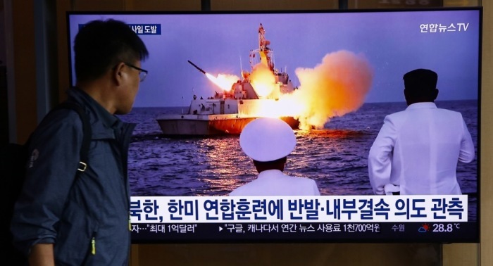 Reaktion auf den Abschuss eines Marschflugkörpers durch Nordkorea in Richtung Westmeer. Foto: epa/Jeon Heon-kyun
