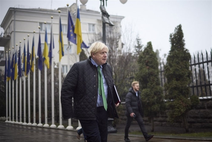 Der frühere britische Premierminister Johnson besucht Kiew. Foto: epa/Ukraine Presidential Press Service Handout Handout Editorial Use Only