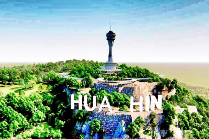 Architektenentwurf des geplanten Aussichtsturms mit Hua-Hin-Schriftzug. Foto: Hua Hin Municipality