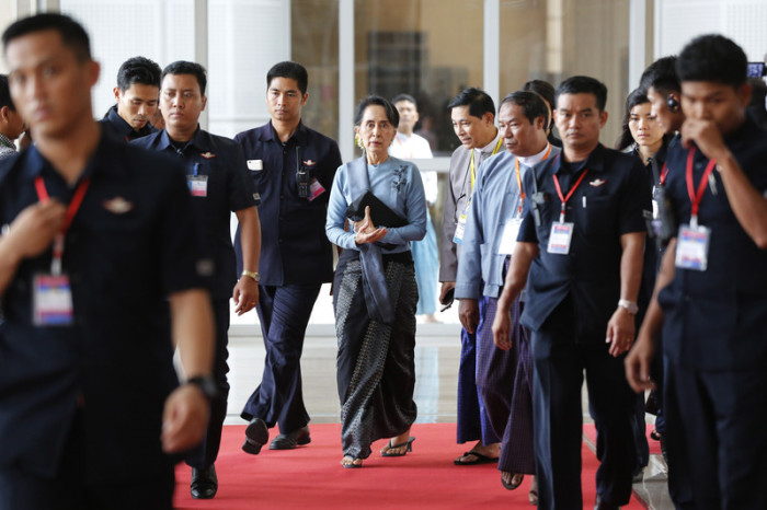  Friedensnobelpreisträgerin Aung Sang Suu Kyi. Foto: epa/Hein Htet